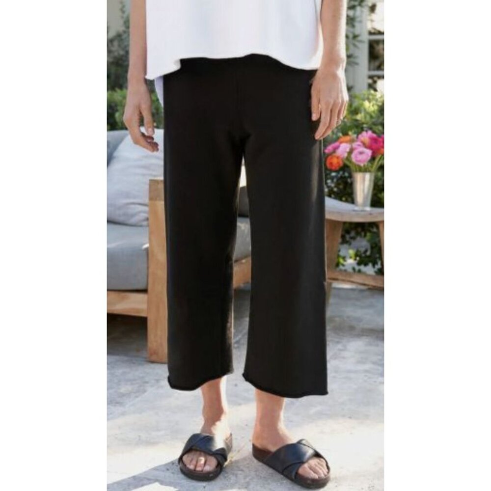 Frank & Eileen Black Wide-Leg Crop Pants